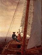Caspar David Friedrich, On a Sailing Ship
